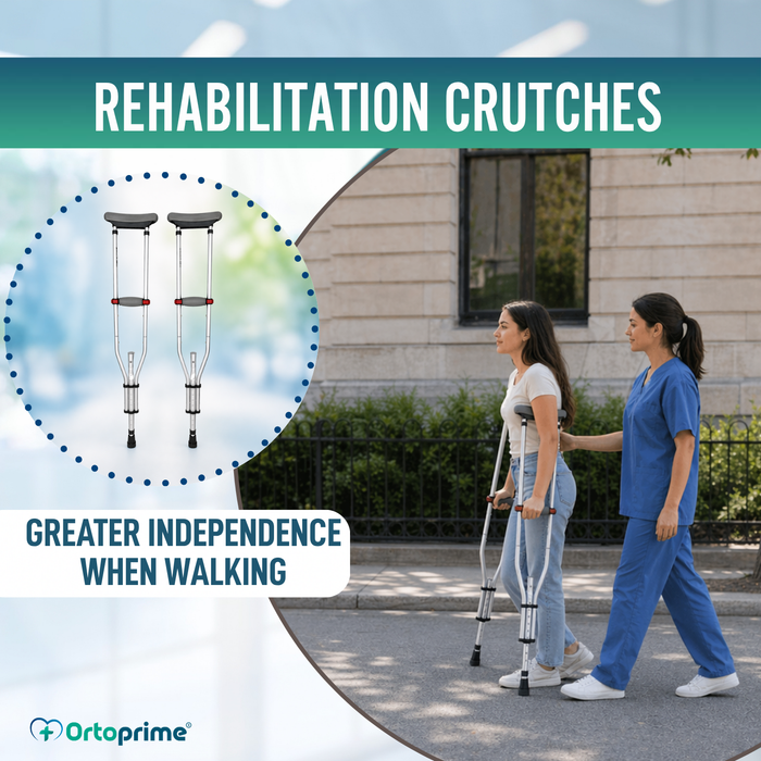 Adjustable Aluminium Underarm Crutches | Pack of 2