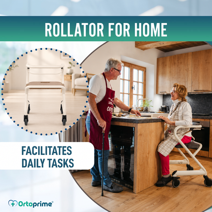 Rollator with Seat and Central Brake | Indoor Use