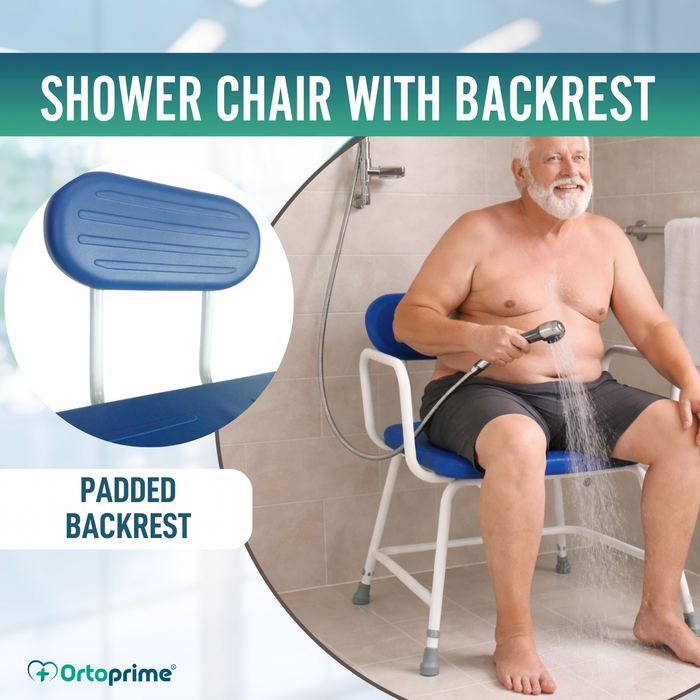 XXL Bariatric Shower Chair with Backrest and Armrests
