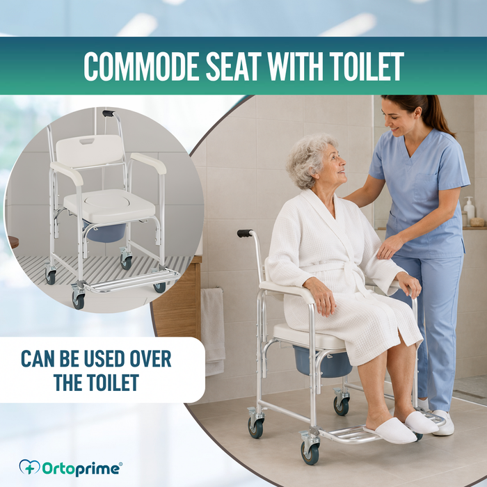 Shower WC Chair with Folding Footrests
