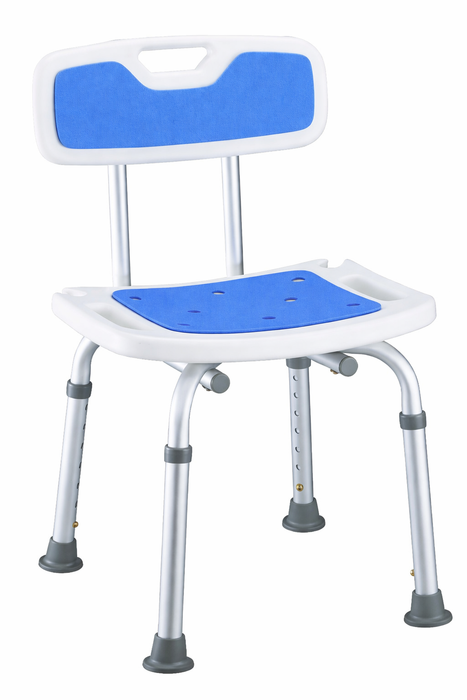Non-Slip Shower Chair with Backrest and Padded Seat