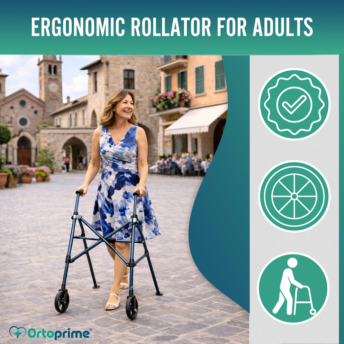 Umbrella-Folding Aluminium Walking Frame | Adjustable