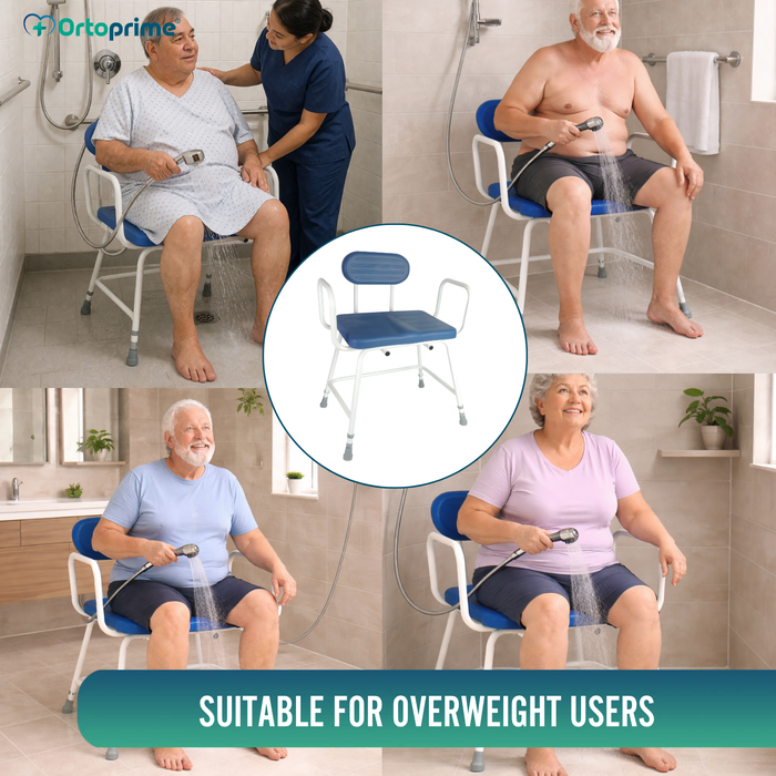 XXL Bariatric Shower Chair with Backrest and Armrests