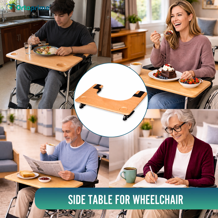 Wheelchair Tray | Portable Table with Cup Holder