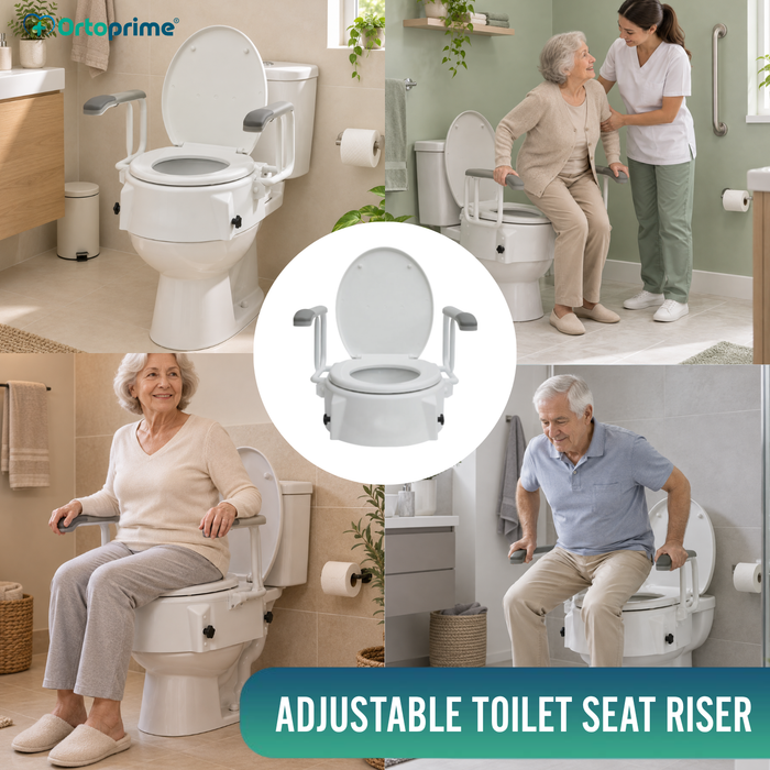 Angled Toilet Riser Adjustable Height 6–10–15 cm Resistance