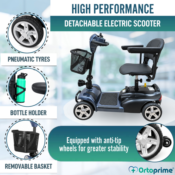 4-Wheel Mobility Scooter | Removable Battery & Portable