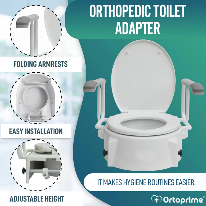 Angled Toilet Riser Adjustable Height 6–10–15 cm Resistance
