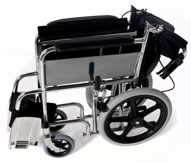 transport‑wheelchair‑steel‑chrome‑foldable‑wide‑ortoprime‑uk