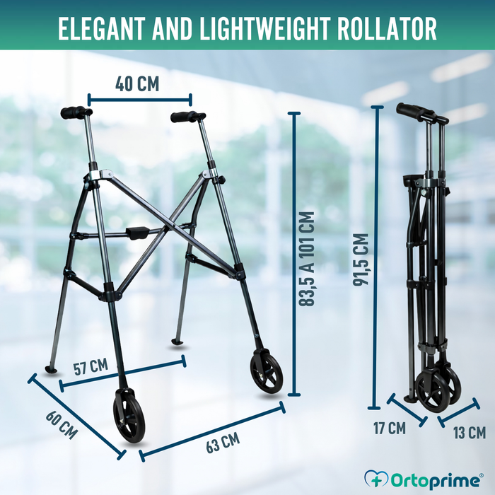 Umbrella-Folding Aluminium Walking Frame | Adjustable