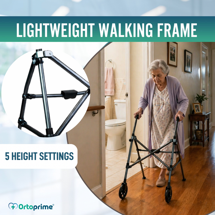 Umbrella-Folding Aluminium Walking Frame | Adjustable