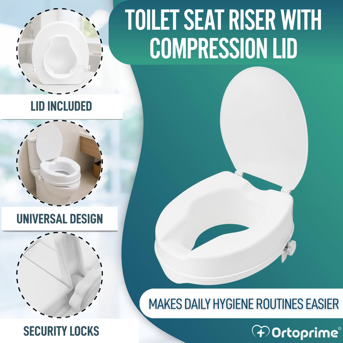 Toilet Lift with Lid 10 cm | Universal