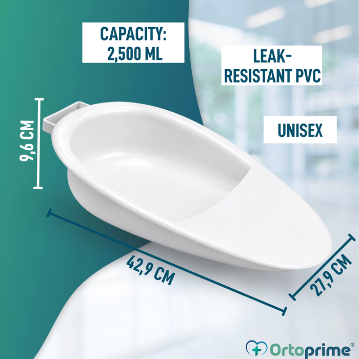 Bedpan for Elderly 2.5 Litres | Unisex Bed Urinal