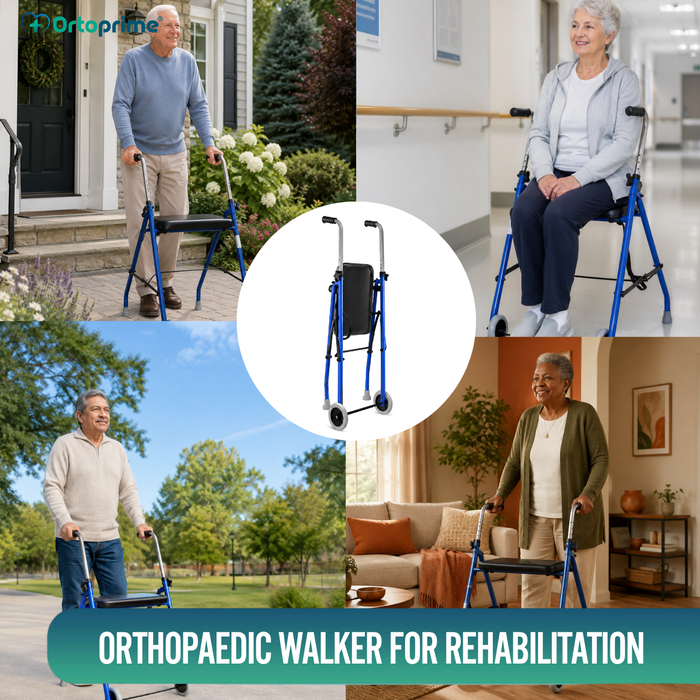 Two-Wheel Elderly Walker | Foldable Adult Walkers