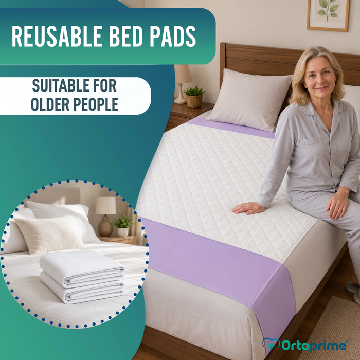 Pack of 2 Eco-Friendly Washable Absorbent Bed Protectors 135cm 3.15 L/m²