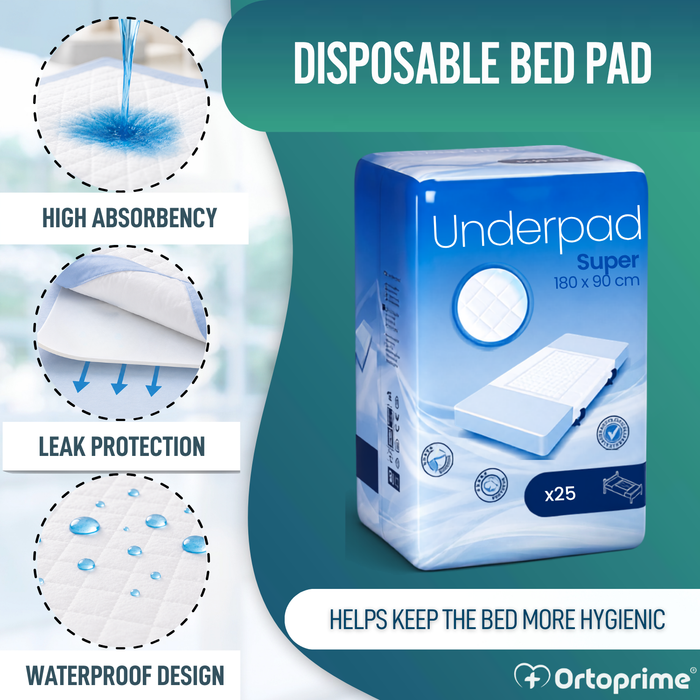 Disposable Super Absorbent Bed Pad with Liner | 90x180 cm