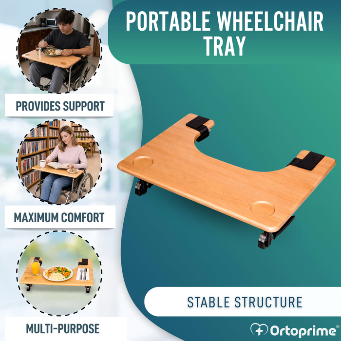 Wheelchair Tray | Portable Table with Cup Holder
