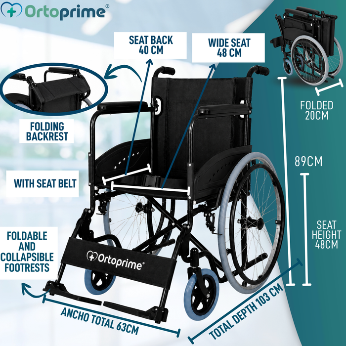 Lightweight Folding Wheelchair for Adults Self-propelling